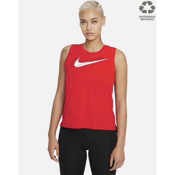Nike Tops - NIKE Running Move To Zero Double Swoosh Womens Lg. Racerback Red Tank Top